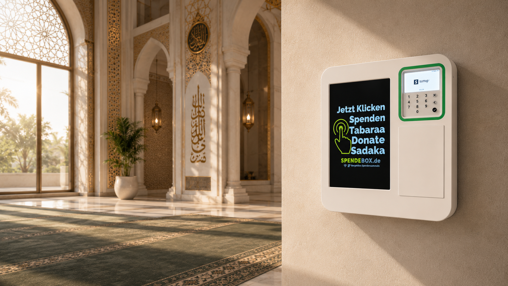 Standard Wandmontage – digitales Spendenterminal
